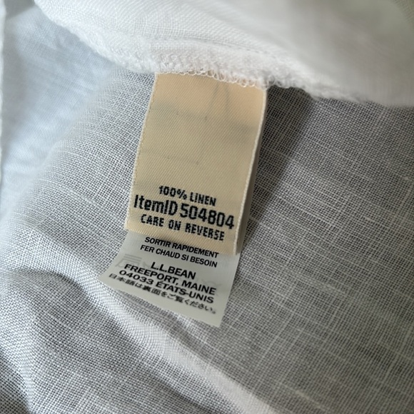 L.L. Bean White Linen Tunic Cover Up Nantucket New England Beach Blouse Women 1X - Picture 4 of 6